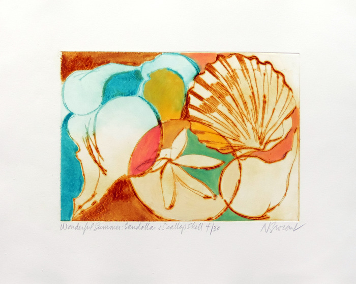 Print of Wonderful Summer/Sandollars & Scallop Shell