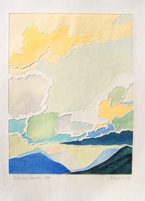 Print of Clouds Over Mountains