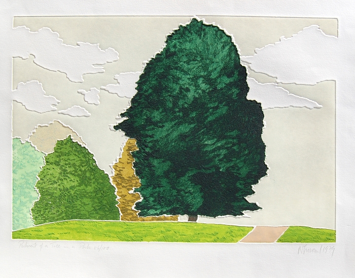 Print of Portrait of a Tree in a Park